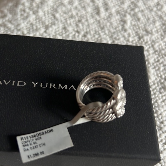 David Yurman Confetti wide ring (silver + diamonds) size 6 - Picture 5 of 6